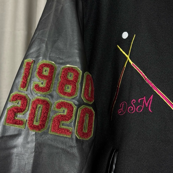 Stussy Black Eight Embroidered Baseball Jacket - Picture 4 of 9